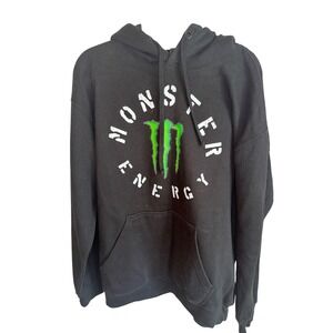 Vintage Y2K Officially Licensed Monster Energy Mens Hoodie Green Logo XL